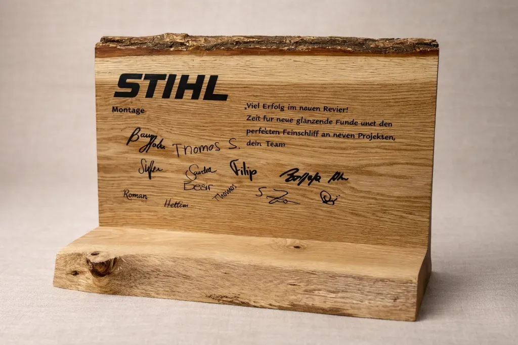 Aufsteller mit Gravur