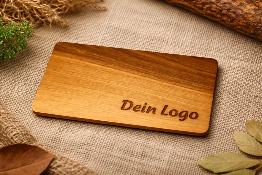Frühstücksbrett Nussbaum mit Gravur