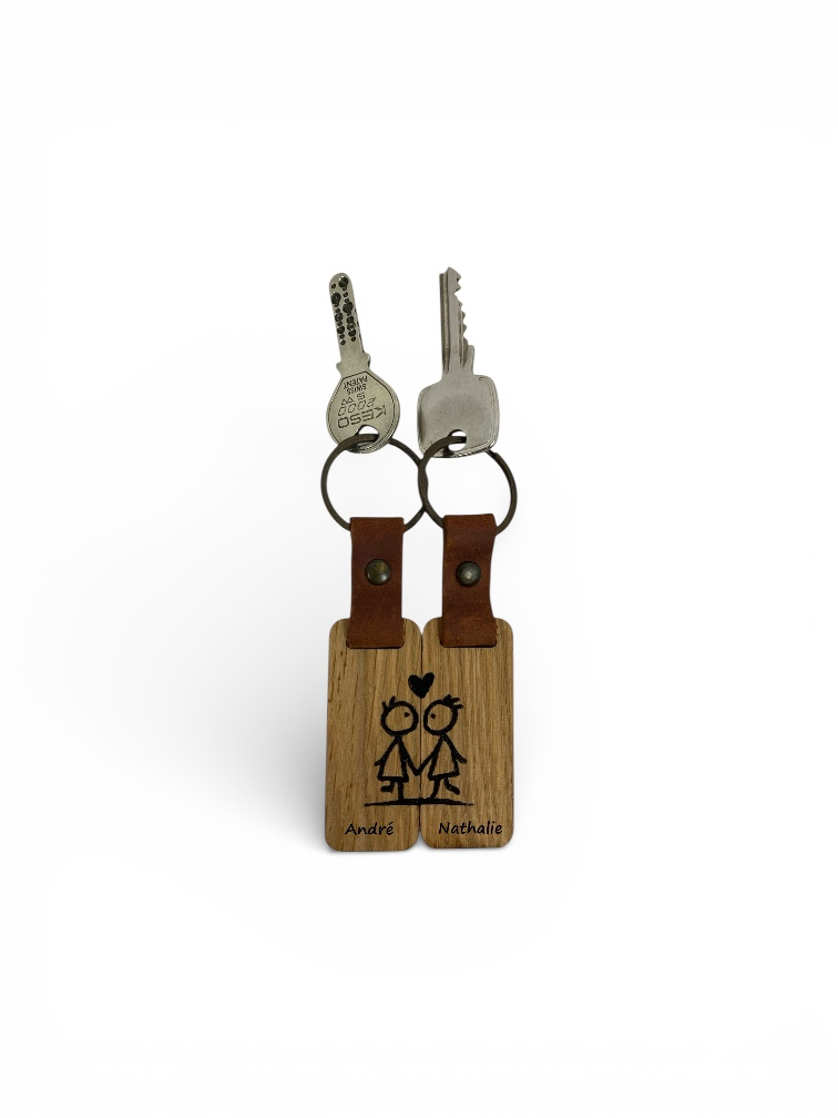 Schlüsselanhänger Eiche Partner mit Name
